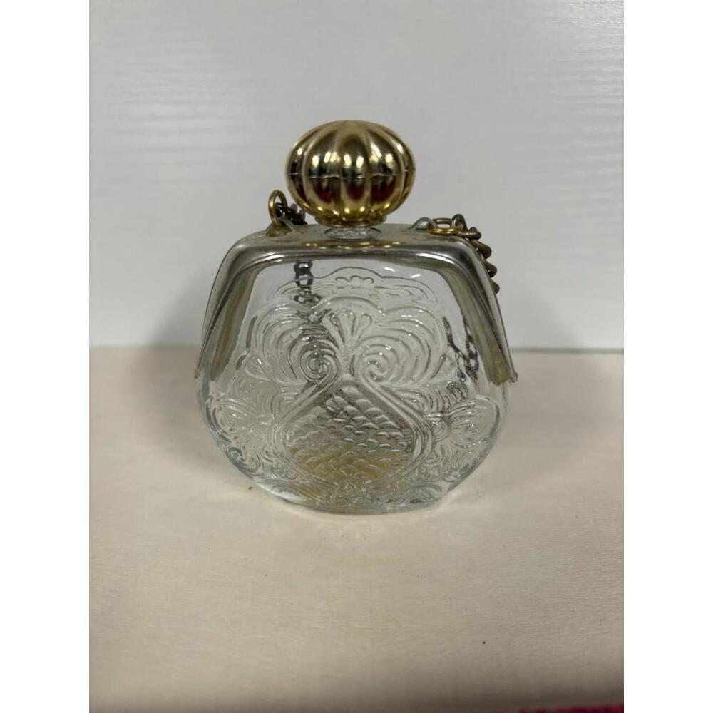 Vintage Avon Purse Petite Perfume Bottle Glass Purse‎ Gold Chain Empty
